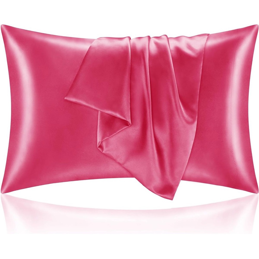 Satin Pillowcase Set King 20x36 Hot Pink Cooling Hair Skin NEW